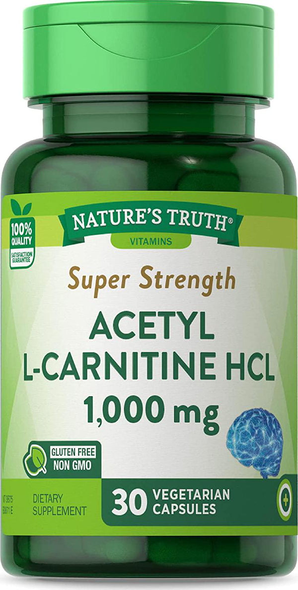 Nature&#039;s Truth Super Strength Acetyl L-Carnitine Hcl 1000 mg Capsules, 30 Count