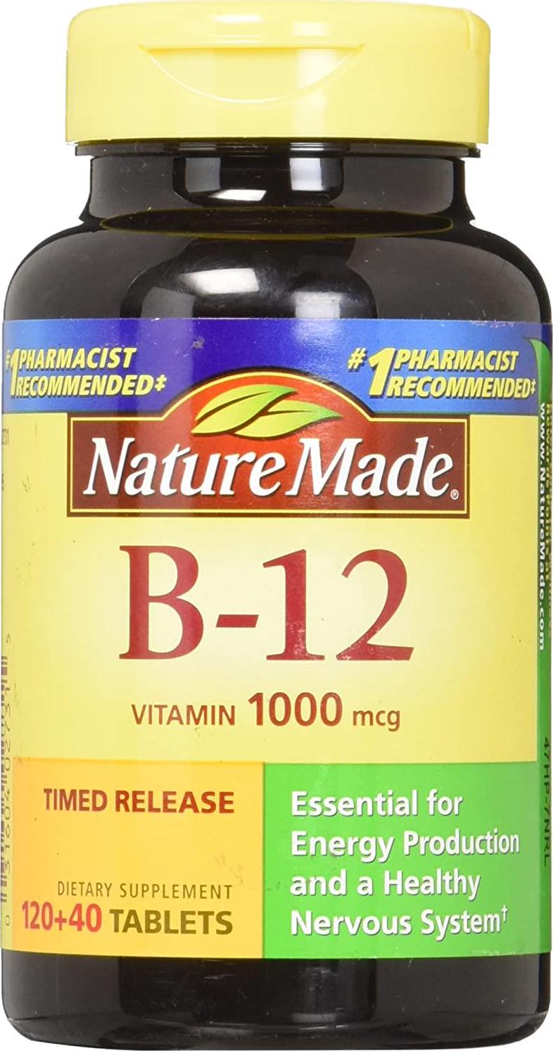 Nature Made Vitamin B-12 1000 mcg Timed Release Tablets 160 ea (Pack of 3)