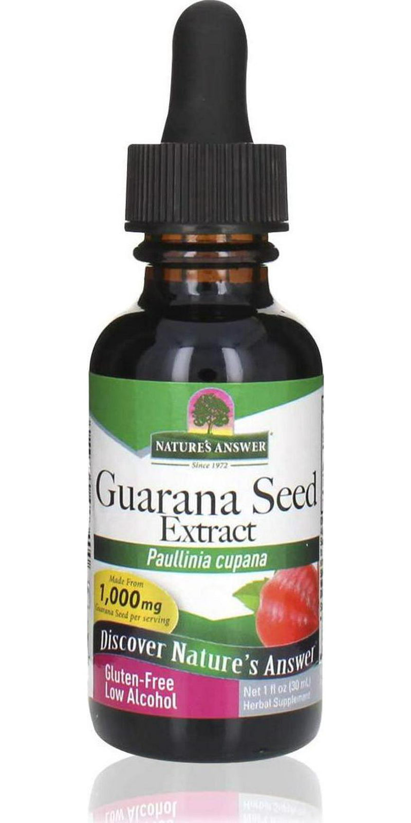 Nature's Answer Guarana Seed Extract Supplement with Organic Alcohol, 1-Fluid Ounce | Natural Energy Booster | Mental Clarity and Focus | Sustained Energy