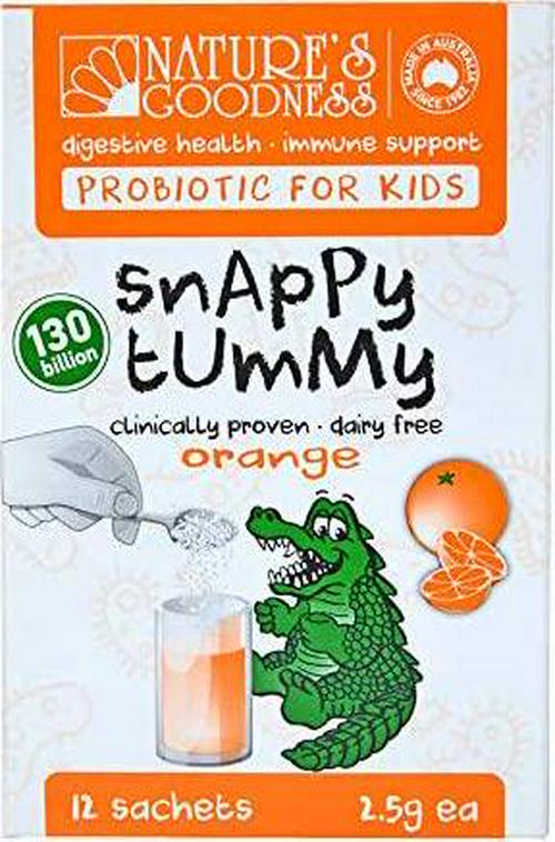 Nature's Goodness Orange Flavour Snappy Tummy Probiotic 12 Sachets, 12 count