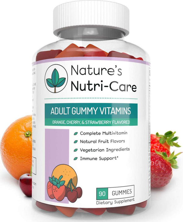 Nature's Nutri-Care Adult Gummy Vitamins - 90 Gummies - Vegetarian Gummy Multivitamin - Essential Vitamins, Antioxidants, and Minerals - Made in USA