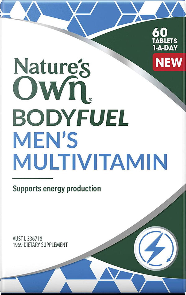 Nature's Own Bodyfuel Men's Multivitamin, Supports Energy Production and Testosterone Levels Tablets, 60 Count