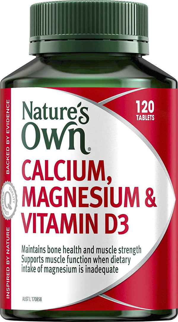 Nature's Own Calcium, Magnesium and Vitamin D - Maintains Bone Health and Strength, 120 Pack