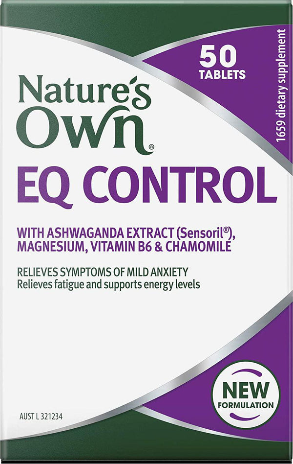 Nature's Own EQ Control - Relieves Symptoms of Mild Anxiety - Relieves Fatigue - Supports Nervous System Function, 50 Tablets