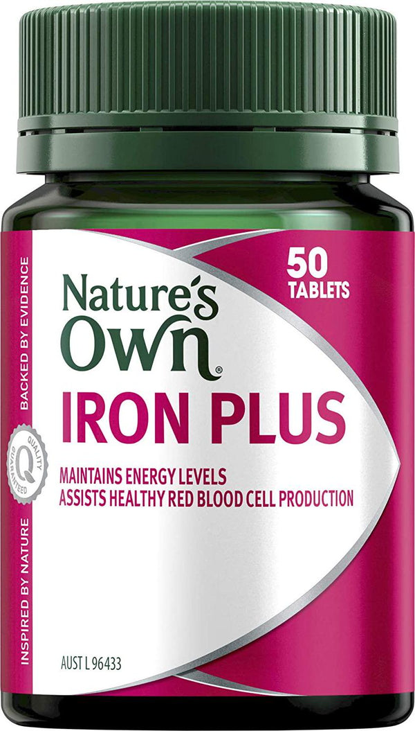 Nature's Own Iron Plus - Assists Healthy Red Blood Cell Production - Maintains Immune System Function, 50 Tablets