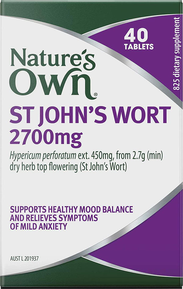 Nature's Own St John's Wort 2700mg - Helps Calm the Nerves - Supports Emotional Balance - Reduces Mental Fatigue, 40 Tablets