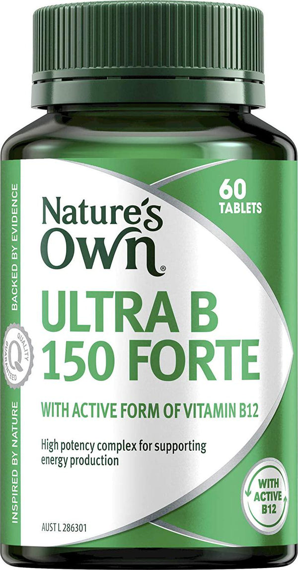 Nature's Own Ultra B 150 Forte - Supports Energy Levels - Relieves Tiredness - Supports Nervous System Function, 60 Tablets