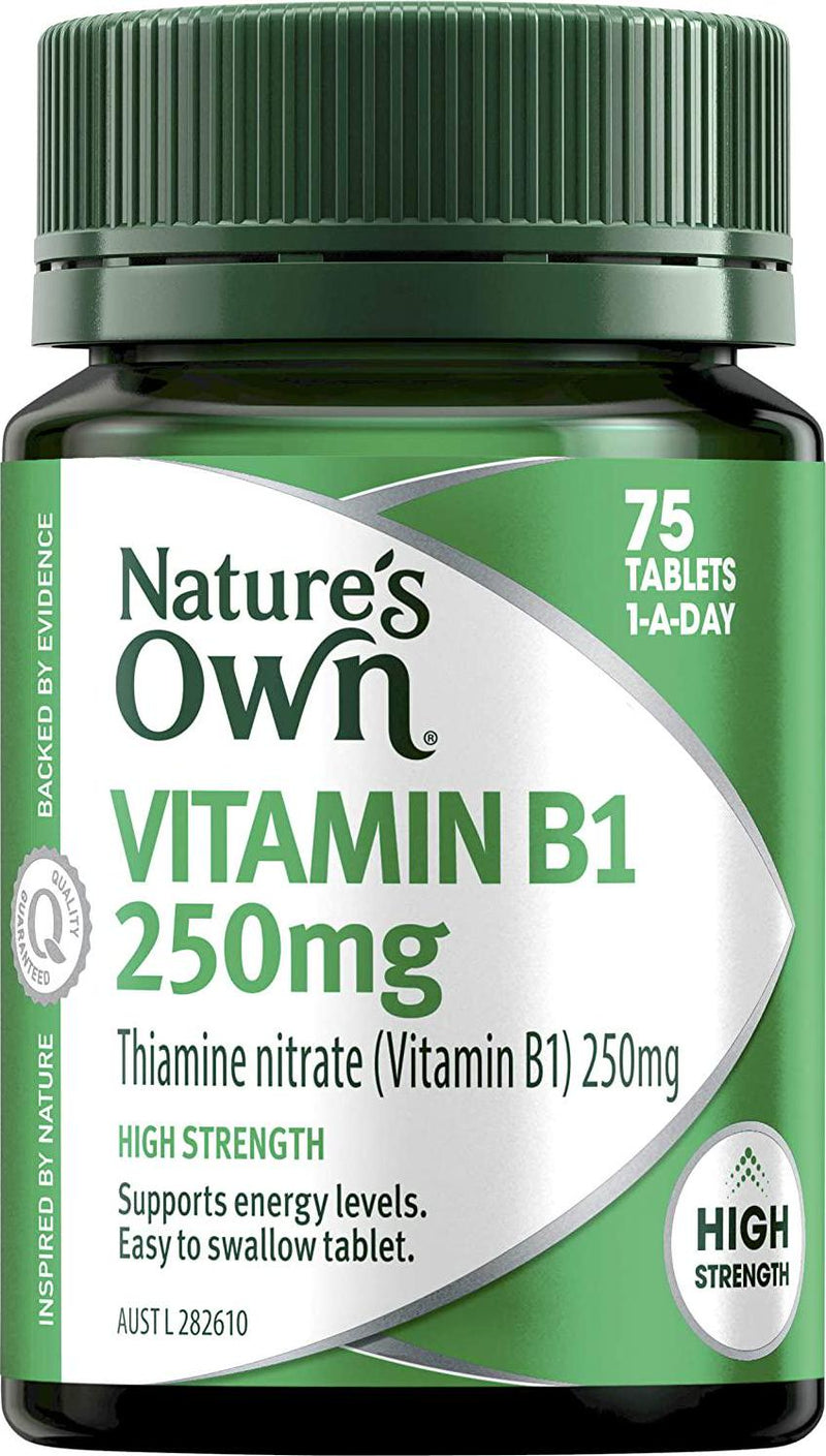 Nature's Own Vitamin B1 250mg with Vitamin B for Energy + Heart Health, 75 Tablets