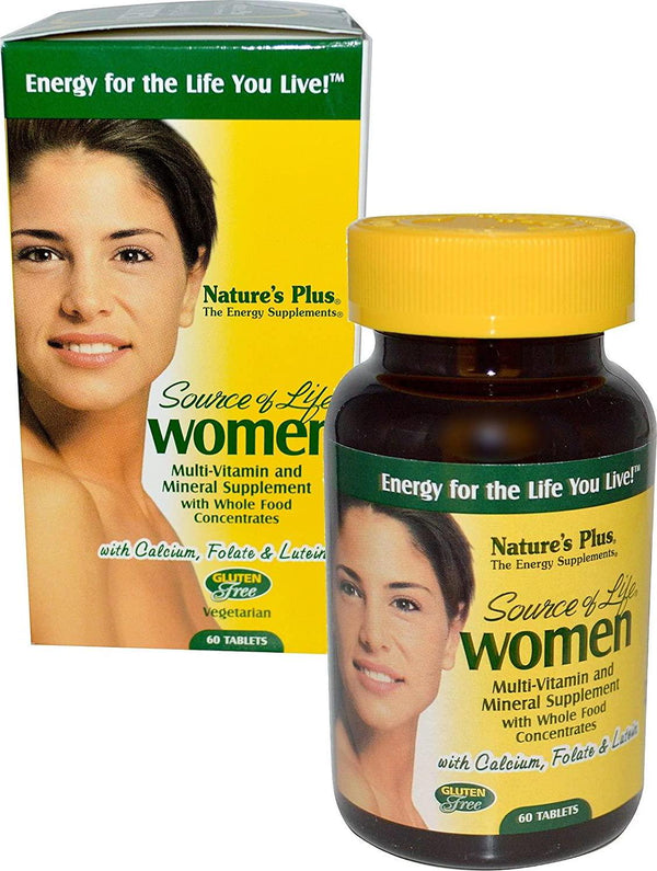 Nature s Plus Source of Life Women Multi-Vitamin and Mineral Supplement with Whole Food Concentrates 60 Tablets