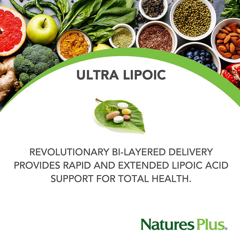 Nature's Plus - Ultra Lipoic Alpha Lipoic and R-Lipoic Acid Mini-Tabs - 60 Tablets
