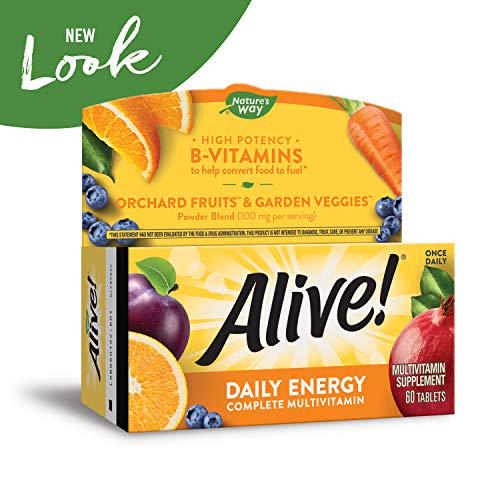 Nature's Way Alive! High Potency Daily Energy Multi-Vitamin Multi-Mineral Once Daily, 60 Tablets
