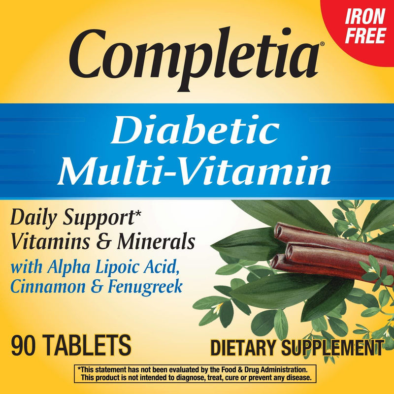 Nature's Way Completia Diabetic Multivitamin (iron-free), 90 Tablets (Packaging May Vary)