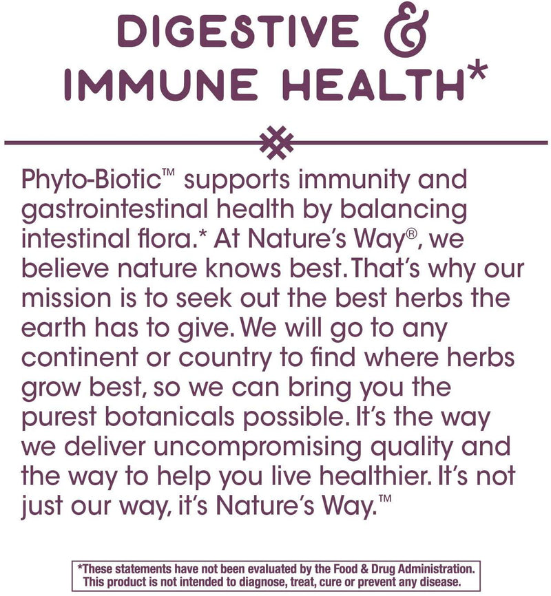 Nature's Way Phyto-Biotic Synergistic Herbal Blend Intestinal/Immune Health, 60 VCaps