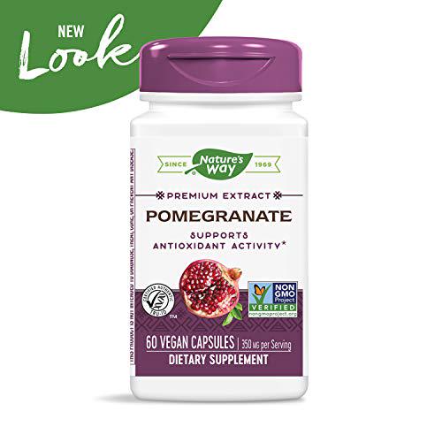 Nature's Way Premium Extract Standardized Pomegranate 85% Polyphenols, 350 mg per serving, 60 Capsules