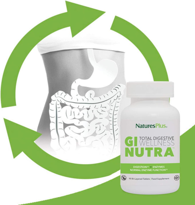 NaturesPlus GI Natural Drink Powder - 6.14 Ounce, Vegetarian Powder - Dietary Supplement for Total Digestive Wellness - Probiotics, Prebiotics, Enzymes - Gluten-Free - 30 Servings