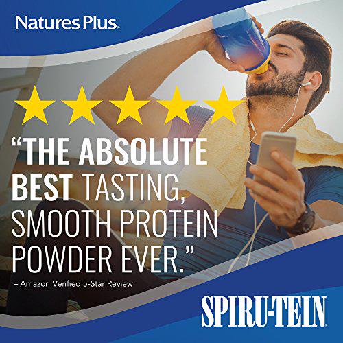 NaturesPlus SPIRU-TEIN Gold Shake - Vanilla - 1.03 lbs, Soy-Free Vegetarian Protein Powder - Whole Food Plant Based Meal Replacement - Natural Sustainable Energy - Gluten-Free - 13 Servings
