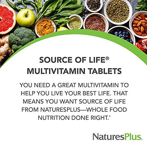 NaturesPlus Source of Life - 180 Tablets, Pack of 3 - Multi-Vitamin and Mineral Supplement - Supports Natural Energy and Overall Well-Being - Gluten Free, Vegetarian - 180 Total Servings