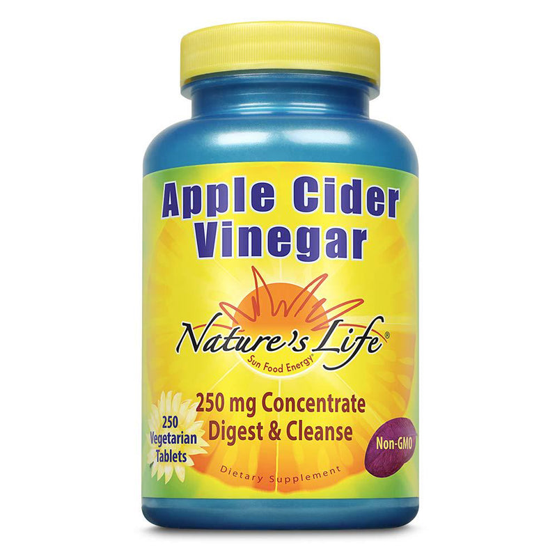 Natures Life Apple Cider Vinegar 250mg | with 87 mg Acetic Acid (250 VegCaps)