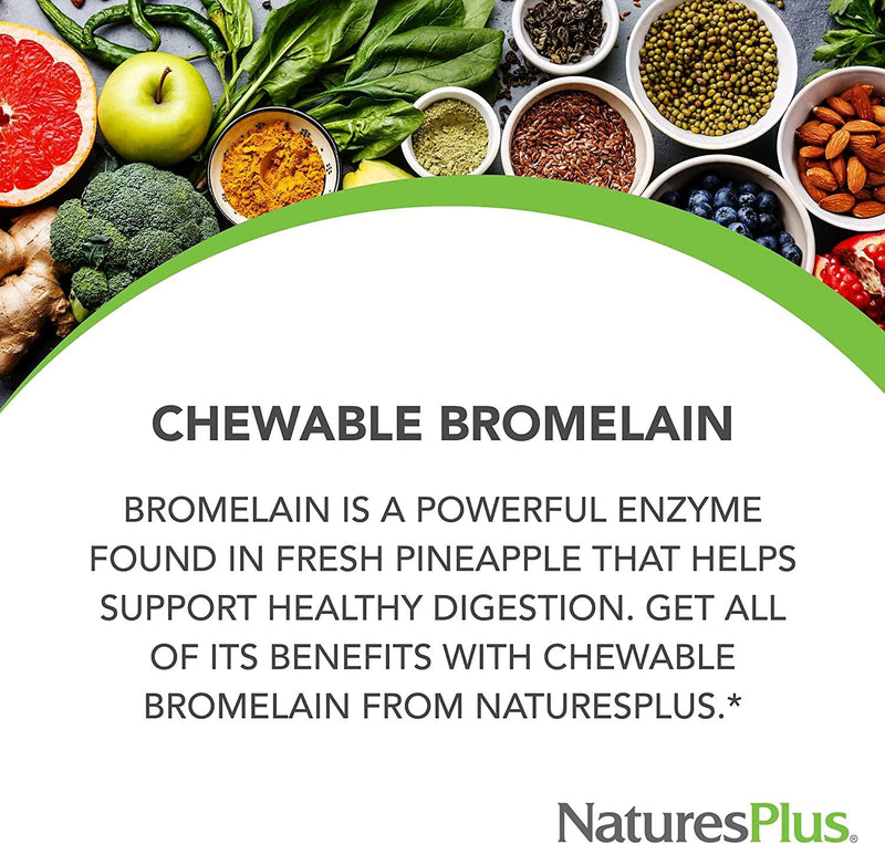 Natures Plus - Chewable Bromelain (600 GDU/gram) 40 mg. - 180 Tablets