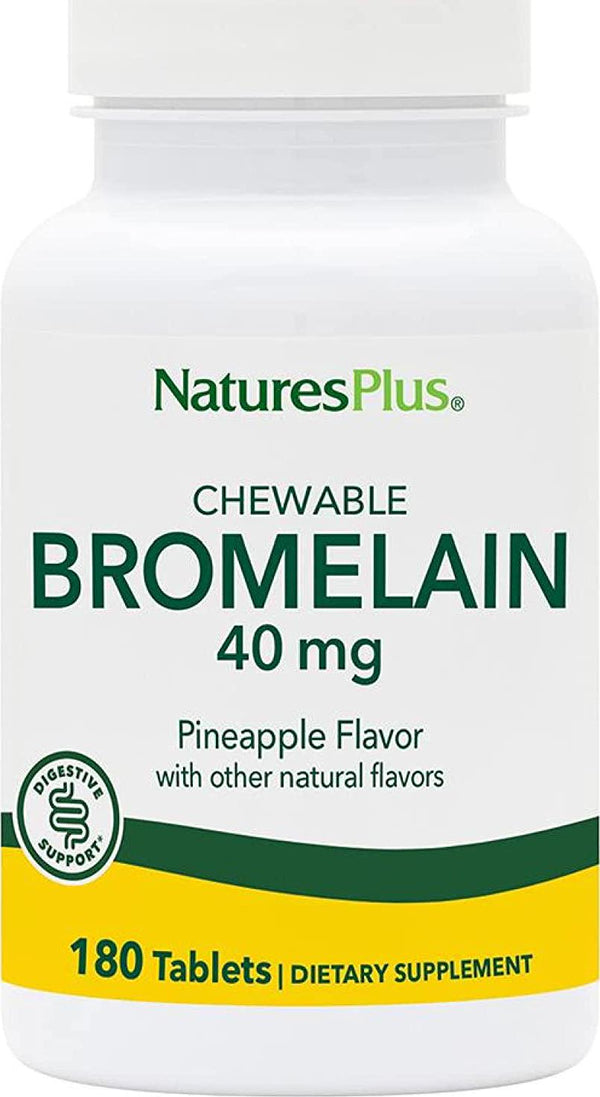 Natures Plus - Chewable Bromelain (600 GDU/gram) 40 mg. - 180 Tablets