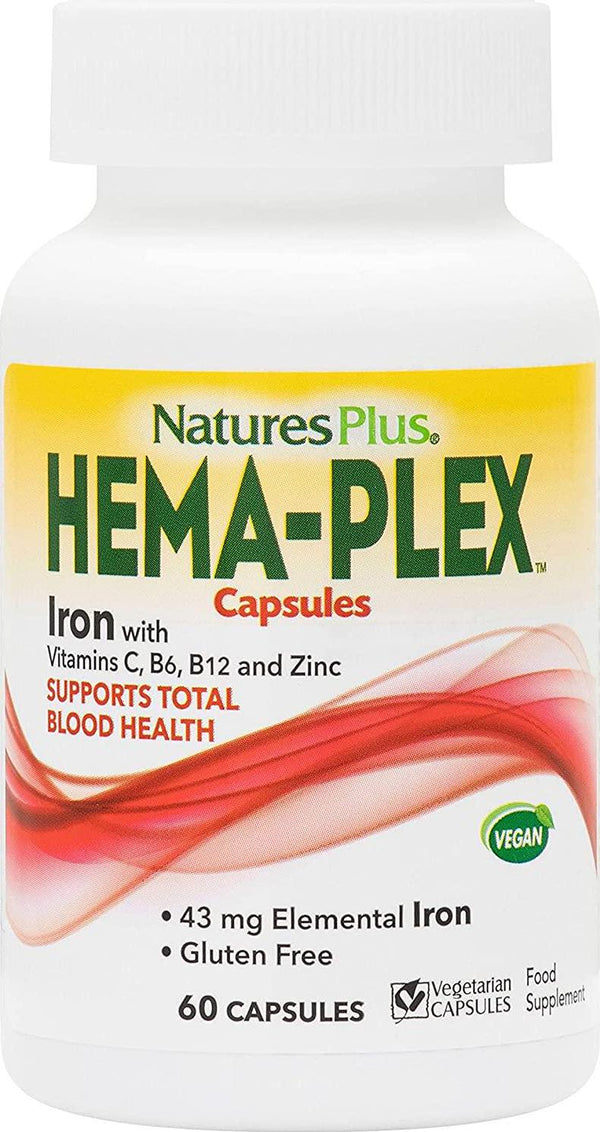 Natures Plus Hema-Plex for Total Blood Health 60 Veg. Capsules
