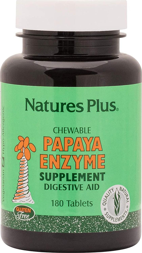 Natures Plus Papaya Enzyme - 180 Chewable Tablets