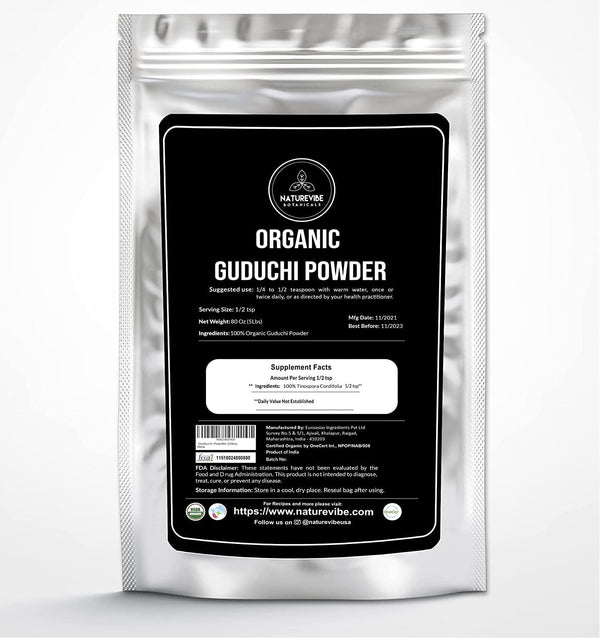 Naturevibe Botanicals Organic Guduchi Powder, 5lbs - Tinospora Cordifolia - 100% Pure and Natural (80 Ounces)