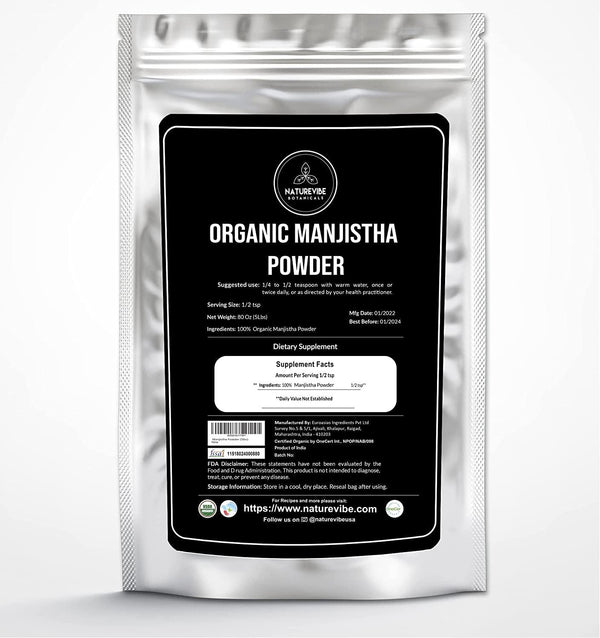 Naturevibe Botanicals Manjistha Powder, 5lbs | Rubia Cordifolia - Promotes Healthy and Clear Skin | Supports Immune System (80 Ounces)