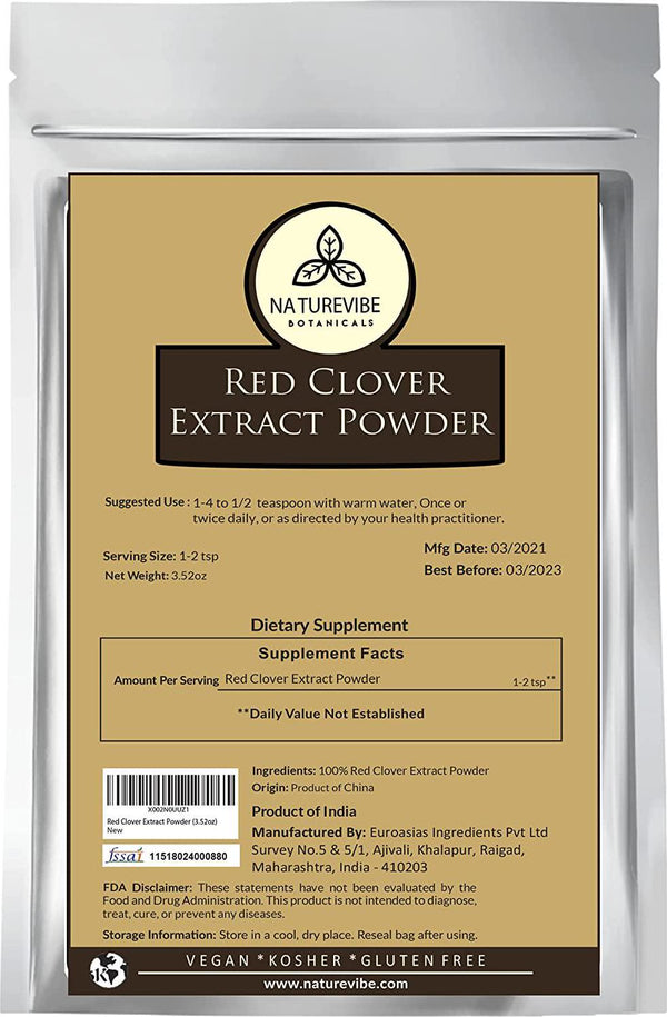 Naturevibe Botanicals Red Clover Extract Powder (3.52oz)