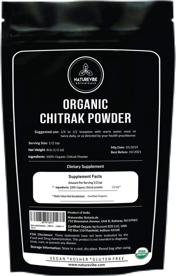 Naturevibe Botanicals Chitrak Powder (8 Ounces) - 100% Pure and Natural...[Packaging May Vary]