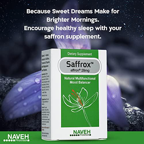 Naveh Pharma Saffron Supplements Saffrox Saffron Extract Capsules - Promotes Healthy Appetite - Natural Support, Mood Booster - 30 Count