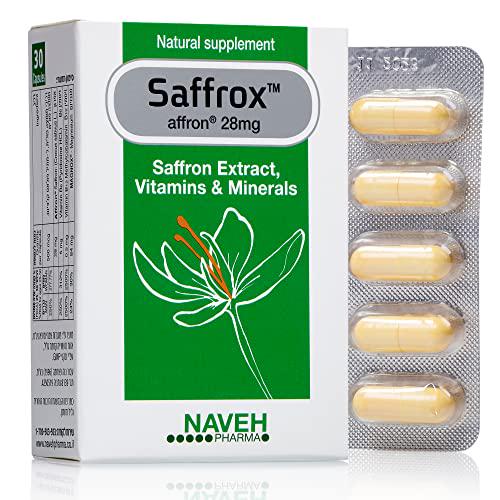 Naveh Pharma Saffron Supplements Saffrox Saffron Extract Capsules - Promotes Healthy Appetite - Natural Support, Mood Booster - 30 Count