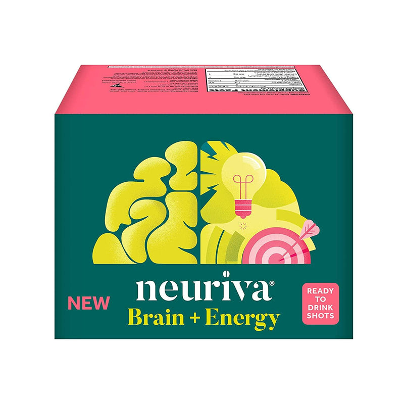 Neuriva Brain + Energy Shots, Nootropic Brain Supplement for Focus and Concentration with Neurofactor, Vitamin B12 and 150mg Caffeine for an Energy Boost - (12 Count), Strawberry Lemonade