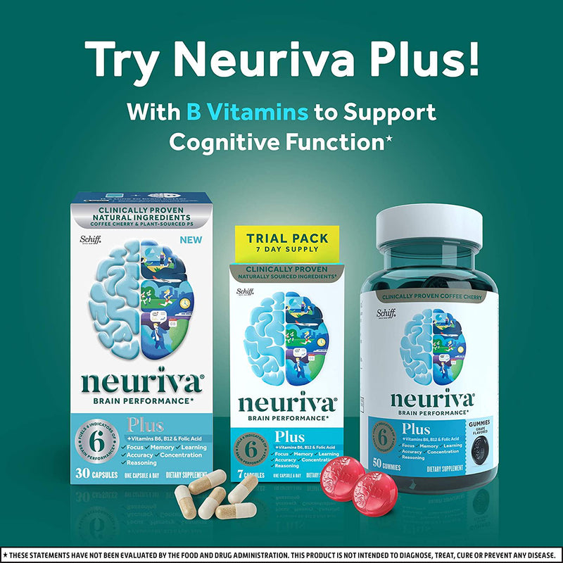 Neuriva Brain + Energy Shots, Nootropic Brain Supplement for Focus and Concentration with Neurofactor, Vitamin B12 and 150mg Caffeine for an Energy Boost - (12 Count), Tropical Flavor