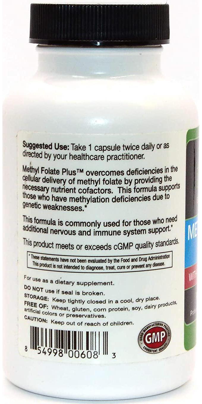 Neurobiologix Methyl Folate PlusTM Supplements - Bioactive Folinic Acid, Methyl Folate Dietary Capsules for Cardiovascular and Nervous System Health, Cell Growth and Tissue Repair (90 Capsules)