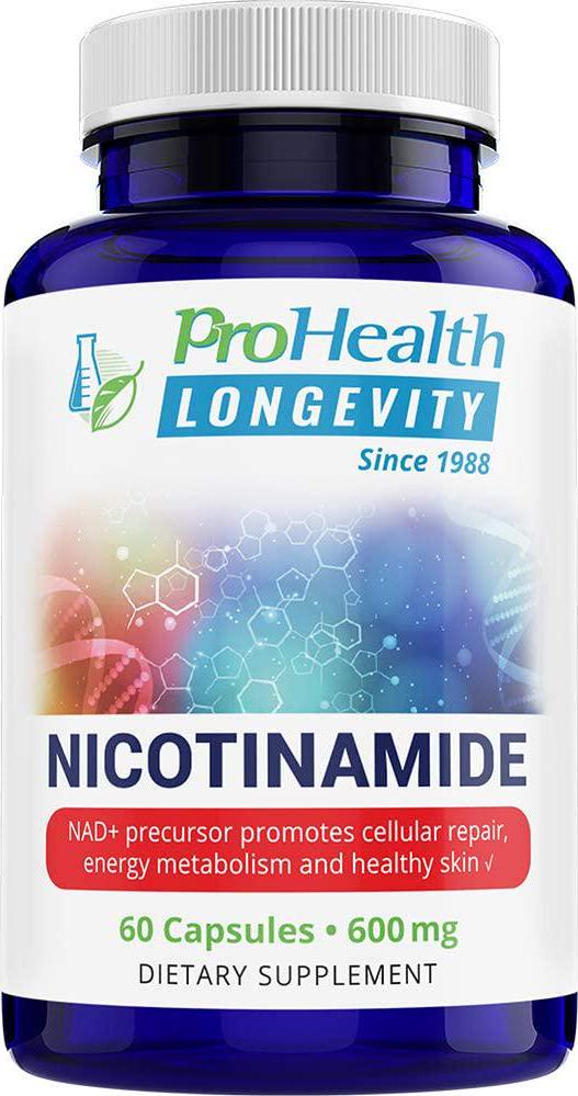 Nicotinamide (600 mg, 60 Capsules) by ProHealth Longevity