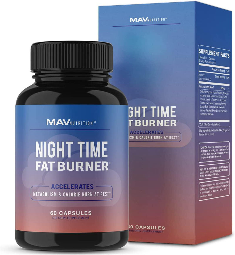 Night Time Fat Burner Weight Loss Pills for Women and Men | Metabolism Booster and Appetite Suppressant for Weight Loss | Night Shred Thermogenic Fat Burner with Melatonin
