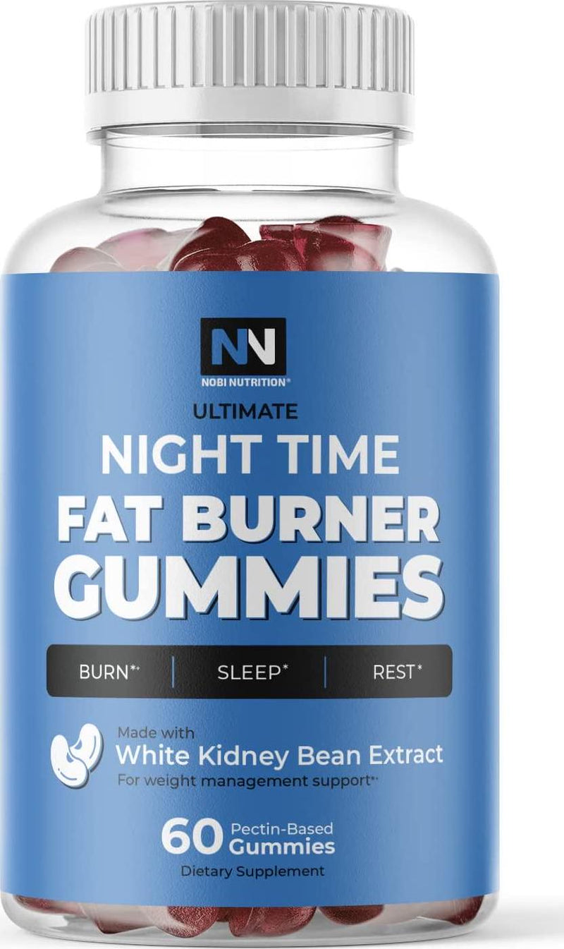 Night Time Fat Burner Gummies for Weight Loss - Metabolism Booster That Works As A Belly Fat Burner | Sleep Aid, Appetite Suppressant, Carb Blocker and Fat Burner for Women - 60 Berry Flavored Gummies