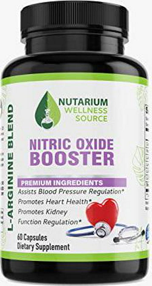 Nitric Oxide Booster Natural L Arginine, L Citriulline, Beta Alanine Supplement by Nutarium