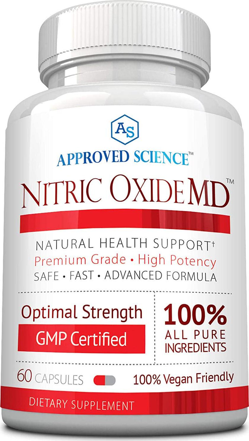 Nitric Oxide MD - Muscle Development, Lean Body Mass, Improve Oxygen Supply, Reduce Fatigue - 60 Vegan Friendly Capsules Per Bottle - 3 Bottles