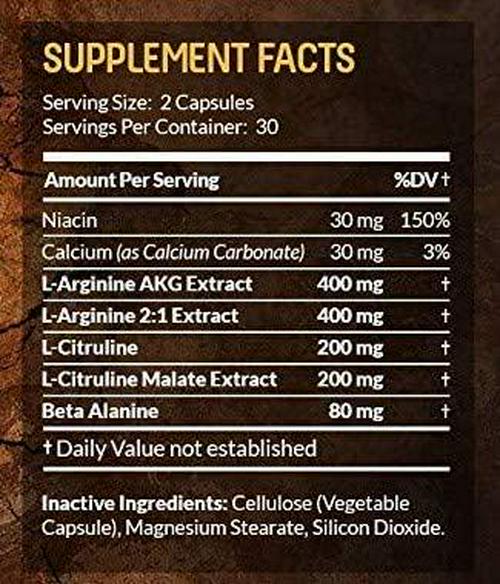 Nitric Oxide Supplement with L-Arginine and L-Citrulline Malate - Powerful N.O. Booster for Muscle Growth, Pumps, Energy and Blood Flow - Impact by Neovicta