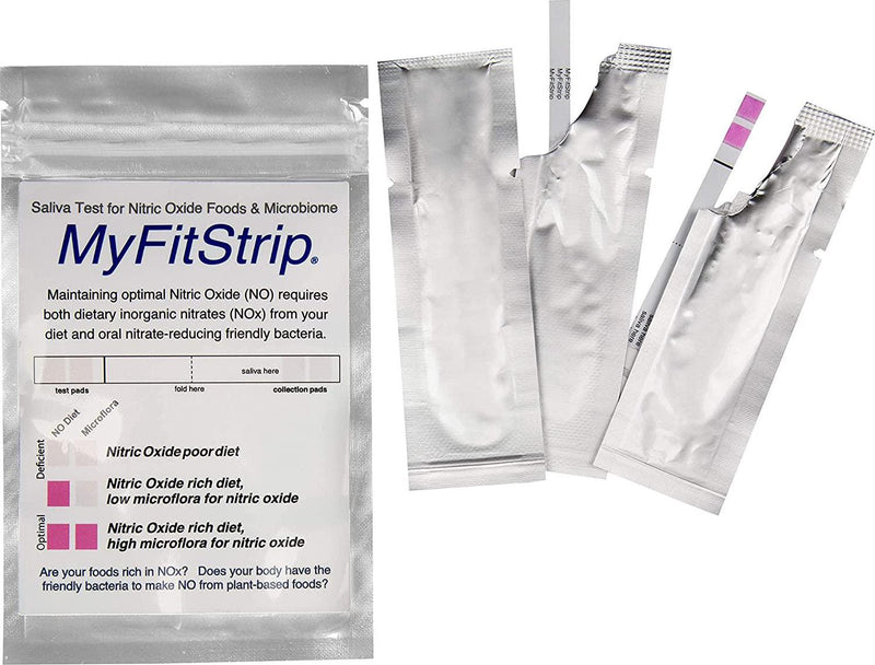 Nitric Oxide Test Strip - Track What Foods, Beverages, and Dietary Supplements Increase Nitric Oxide Levels. Monitor with MyFitStrip, Packet of 10 Saliva Test Strip
