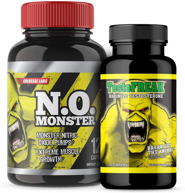 ⧫Nitric Oxide and Testosterone Stack! by Colossal Labs | Powerful Pumps and Enhance Muscle Gains | Supports Recovery, Strength, boosts Testosterone and Focus. Two (2) Bottles