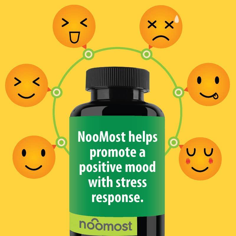 NooMost Mood Support Supplement Helps with Mood Boost and Stress Response w/ Ashwagandha, L Tyrosine, 5 HTP, Passion Flower, L Theanine, Rhodila Rosea, GABA, Chamomile Flower, Lemon Balm 30 Counts