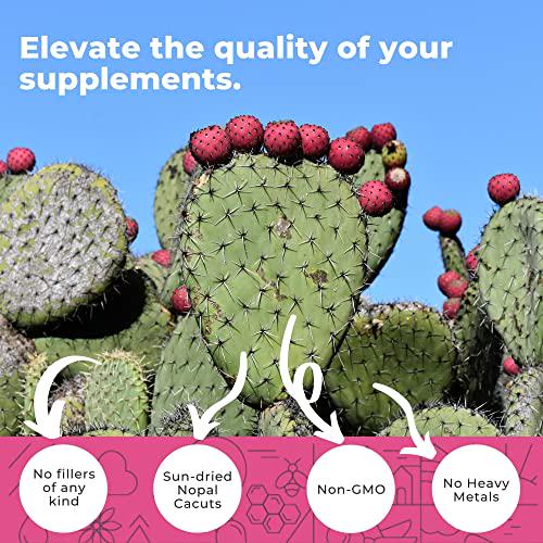 Nopal Cactus Capsules 1500mg Organic Sun-Dried Prickly Pear Cactus and Black Pepper Extract Natural Prickly Pear Extract Capsules That are Vegan, Non-GMO and Soy Free 240 Capsules