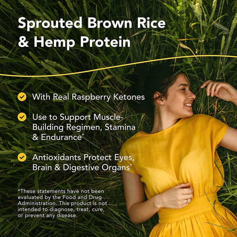 North American Herb and Spice NutriHemp Raw, Raspberry Extreme - 28.2 oz - Sprouted Brown Rice and Hemp Protein - with High-Antioxidant, Ketone-Rich Raspberry Powder - Vegan, Non-GMO - 28 Servings