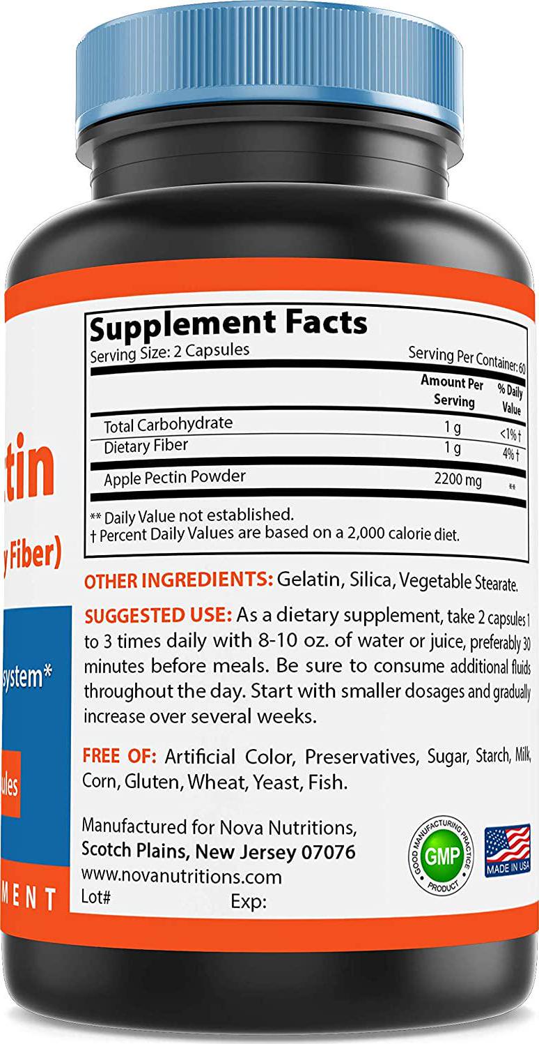 Nova Nutritions Apple Pectin 700 mg 120 Capsules