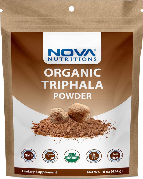 Nova Nutritions Certified Organic Triphala Powder 16 OZ (454 gm) - Supports Healthy Immune and Digestive Function.*