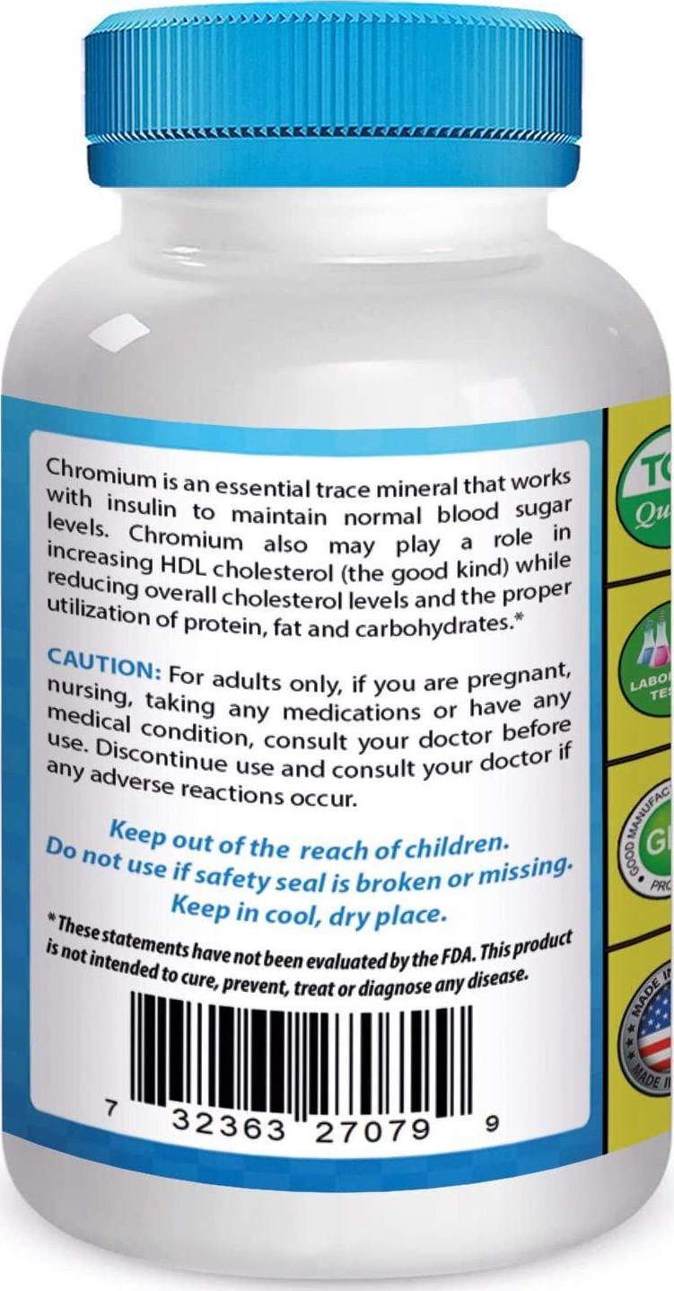 Nova Nutritions Chromium Picolinate 200mcg 240 Tablets - Chromium Promotes Healthy Glucose Metabolism