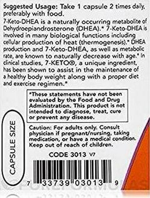 Now Foods - 7 Keto 100 Mg 60 Vcaps Pack Of 2